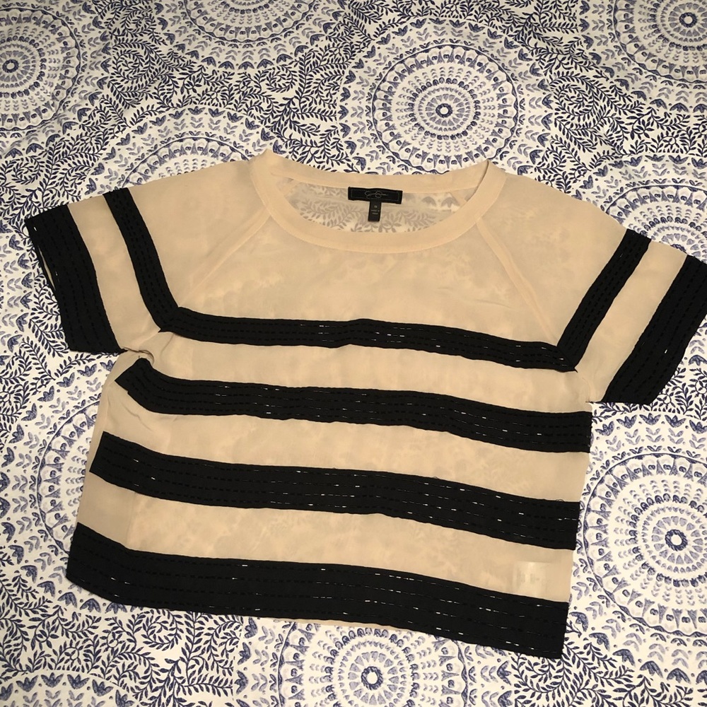 Jessica Simpson sheer “Shayna” small crop top